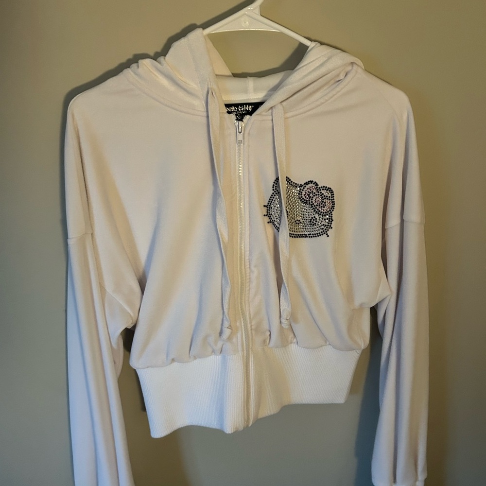 Forever 21 White Hoodie with Hello Kitty Design